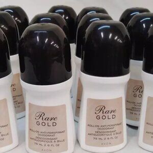 PACK OF 12 Avon Rare Gold Deodorant Roll-on Antiperspirant 2.6 FL OZ 75 mi